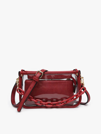 JESSICA CLEAR CROSSBODY W/ CHAIN