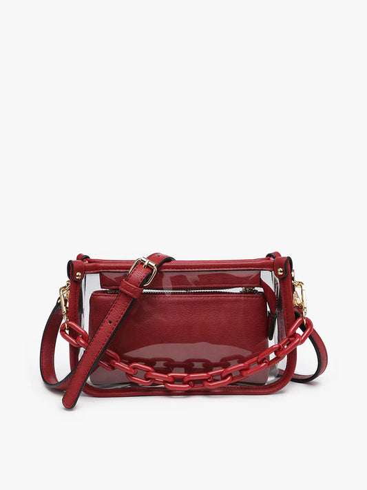 JESSICA CLEAR CROSSBODY W/ CHAIN