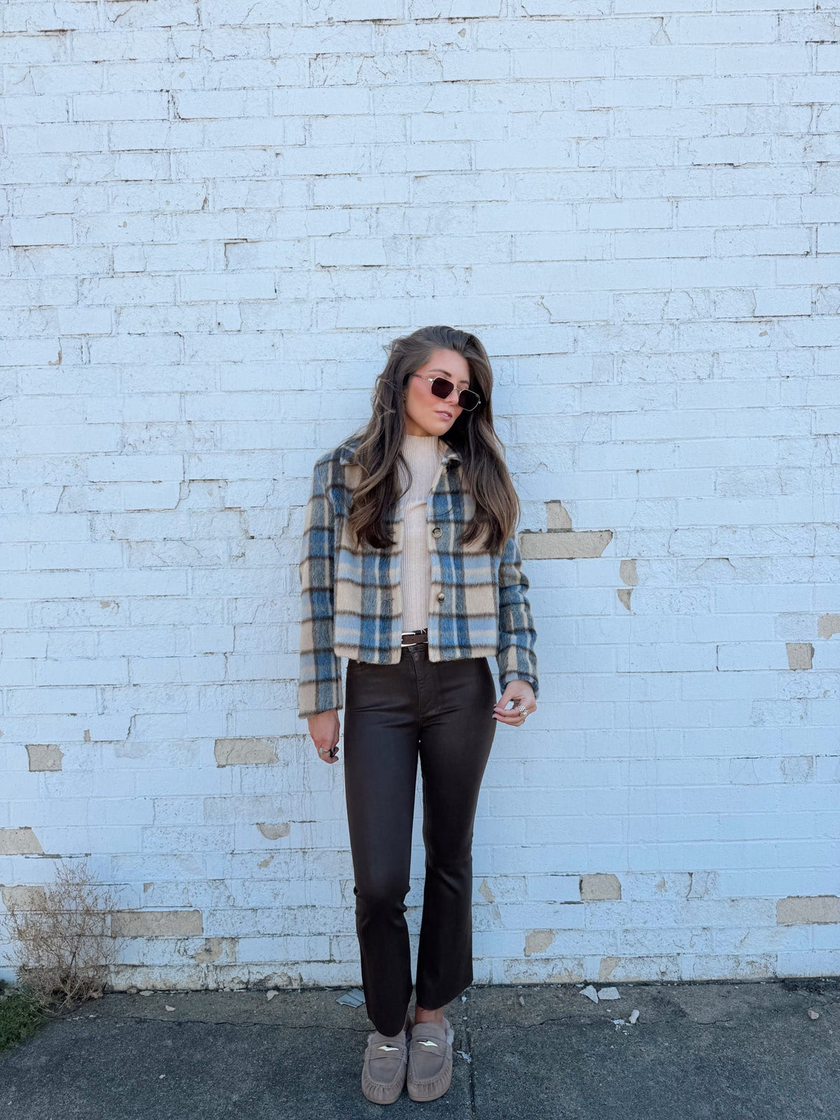 PETRA PLAID SHRUNKEN JACKET