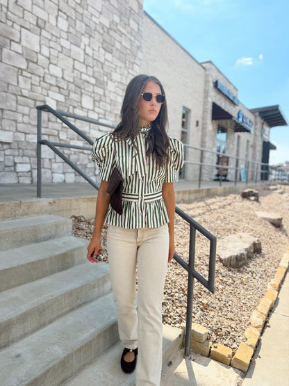 STRIPED TIE TOP