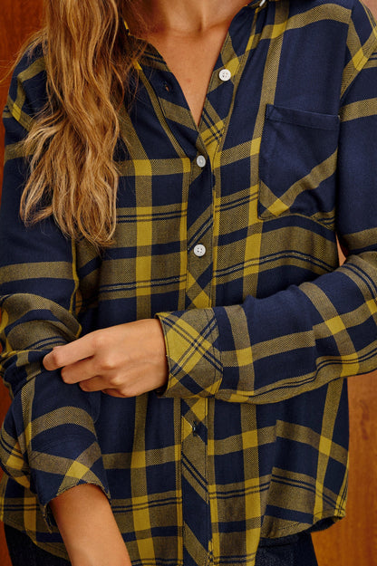 HUNTER PLAID BUTTON UP