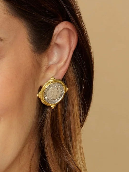MIXED METAL FRENCH FRANC COIN STUDS
