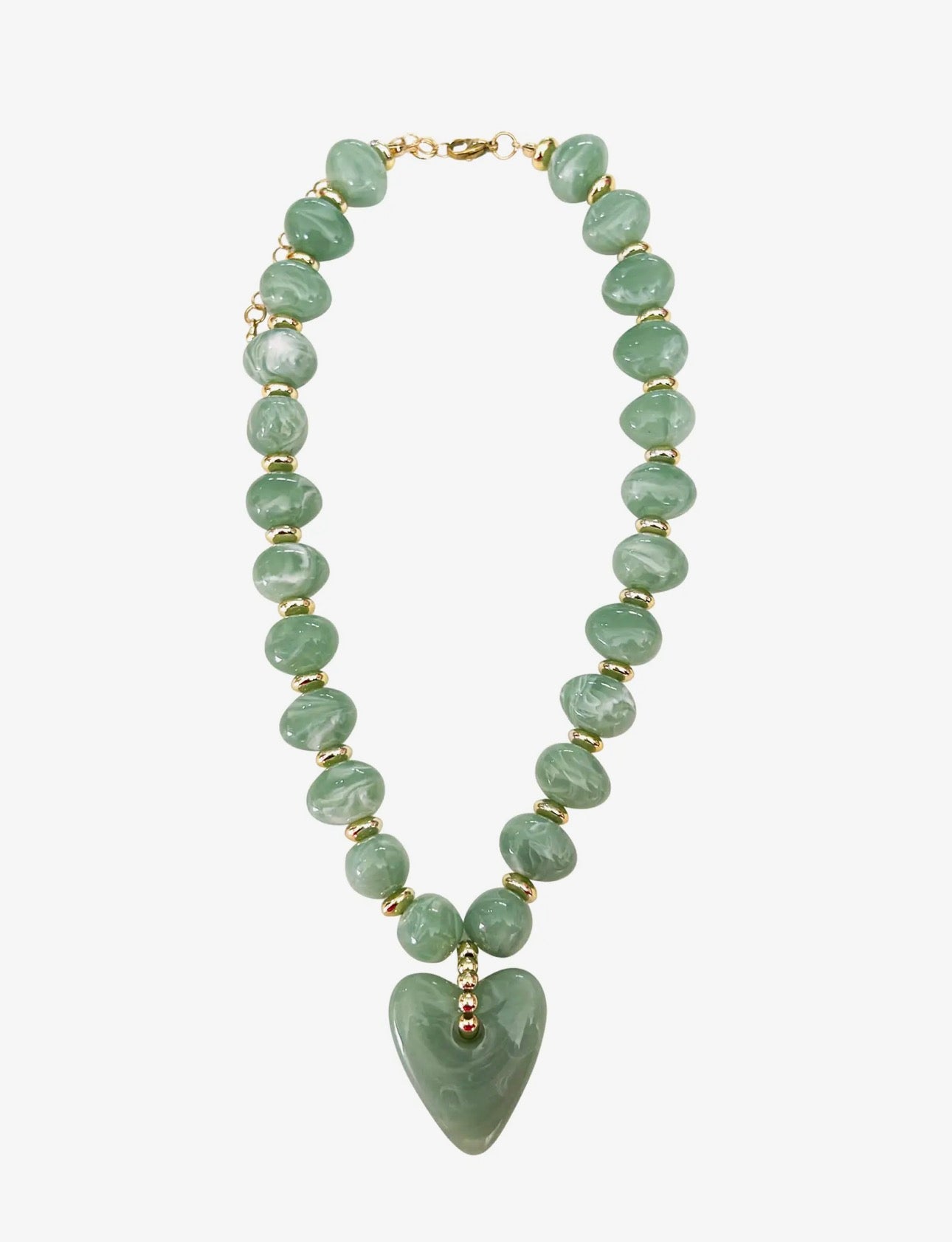 ATHENS BEADED WITH HEART CHARM NECKLACE