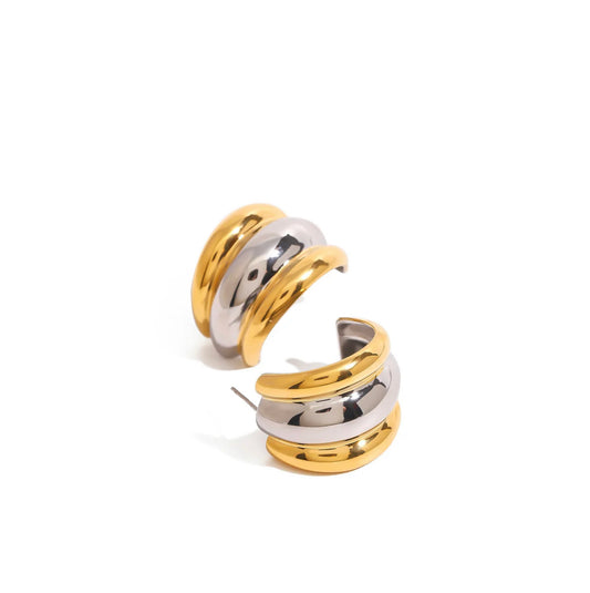 CHLOE MIXED METAL HOOPS