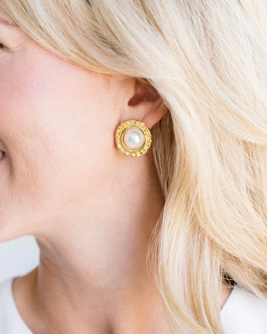GOLD WITH GOLD COIN PIERCED EARRINGS