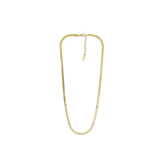2MM PAVE HERRINGBONE NECKLACE