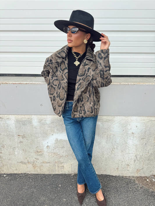 STRADA BRUSHED VEGAN OVERSIZED JACKET