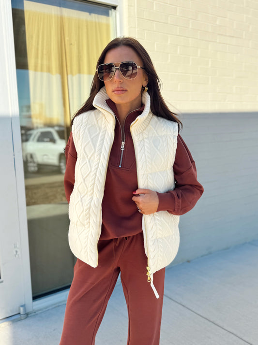 IRINA CABLE KNIT GILET