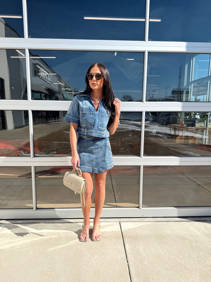 DENIM BOXY CROP TOP