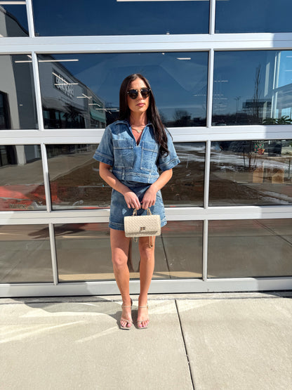 DENIM BOXY CROP TOP