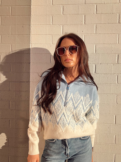 HEDDA FAIR ISLE HALF ZIP