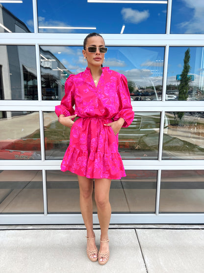JAZLYN FLORAL SPLIT MINI DRESS