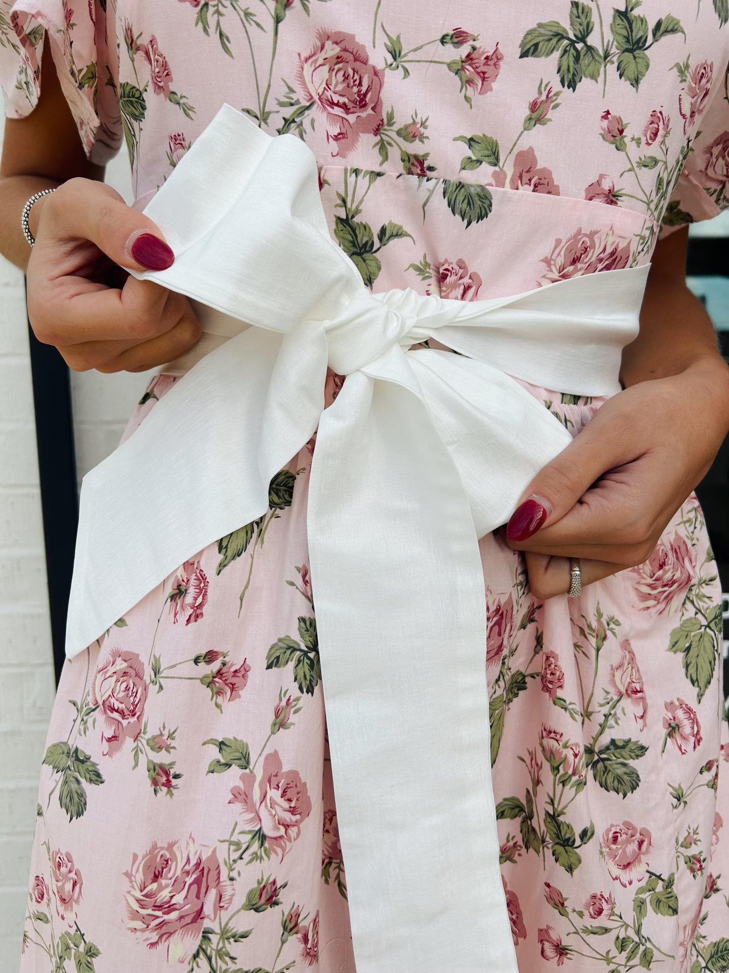 FLORAL PRINTED BOW DRESS