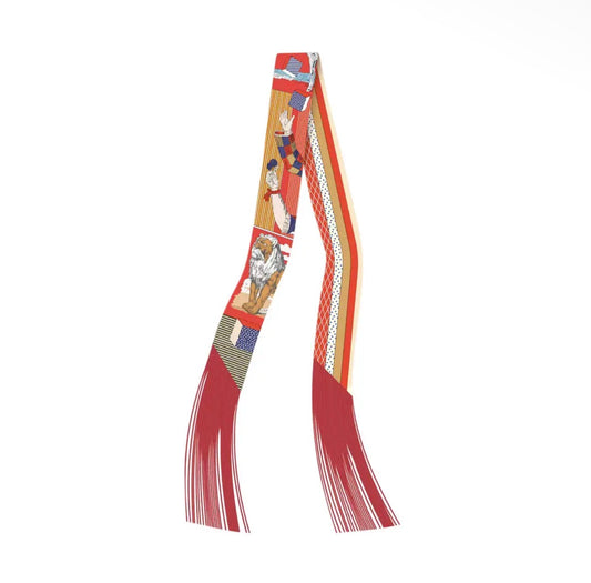 FRILLY SCARF WITH FRINGE - R