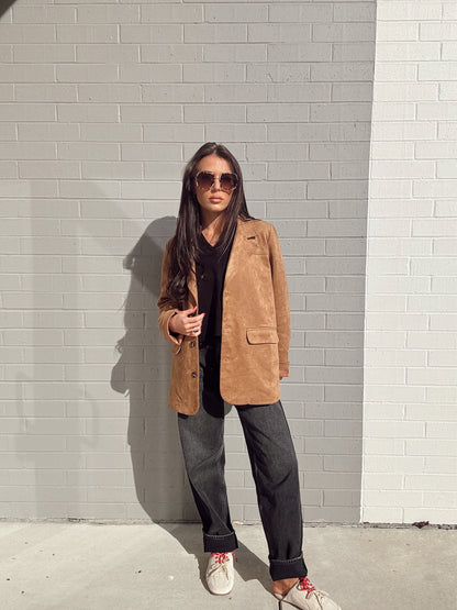 SUEDE OVERSIZED BLAZER