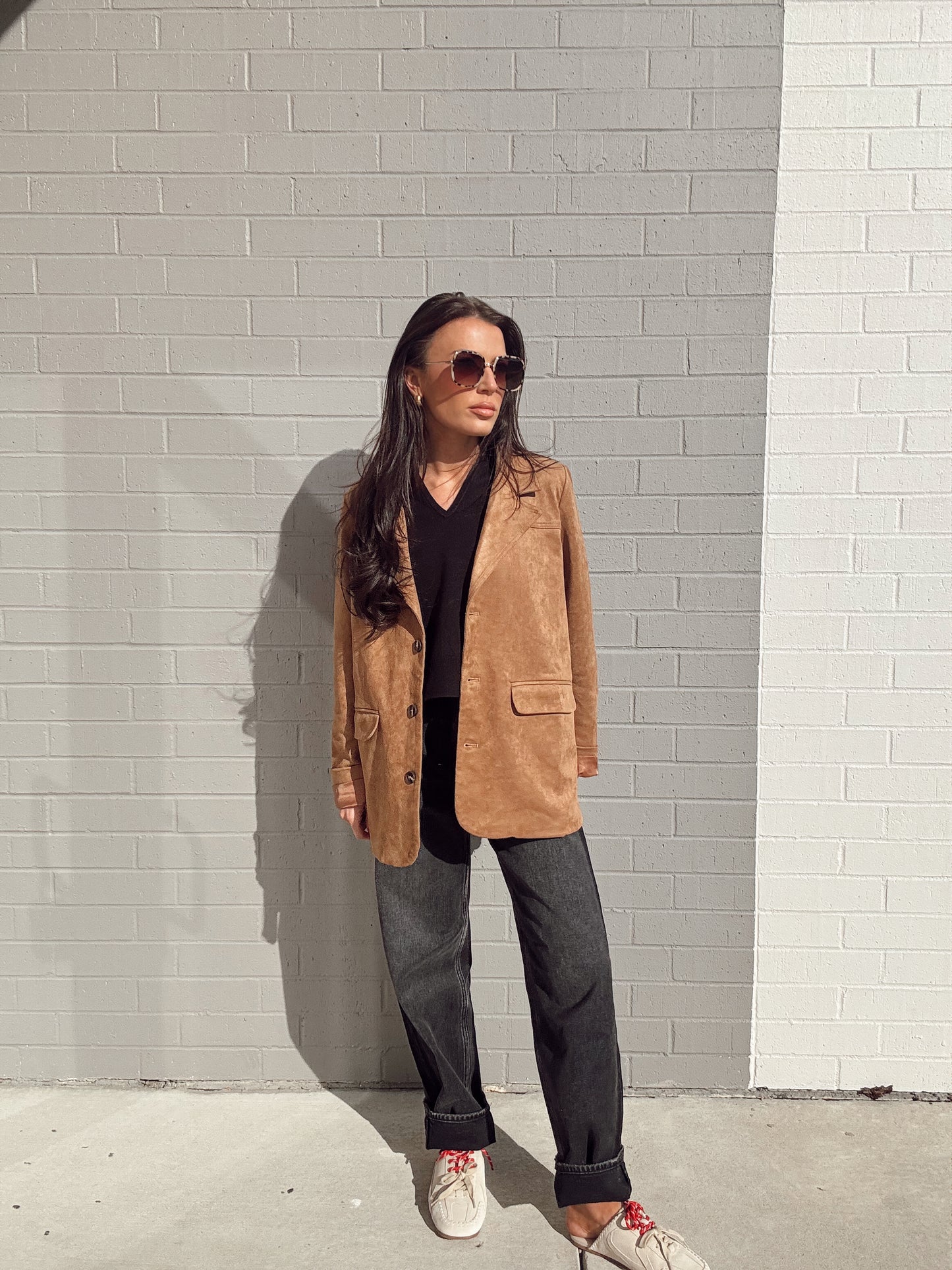 SUEDE OVERSIZED BLAZER