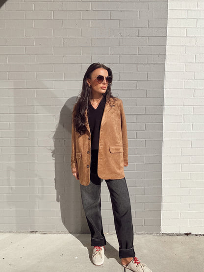 SUEDE OVERSIZED BLAZER