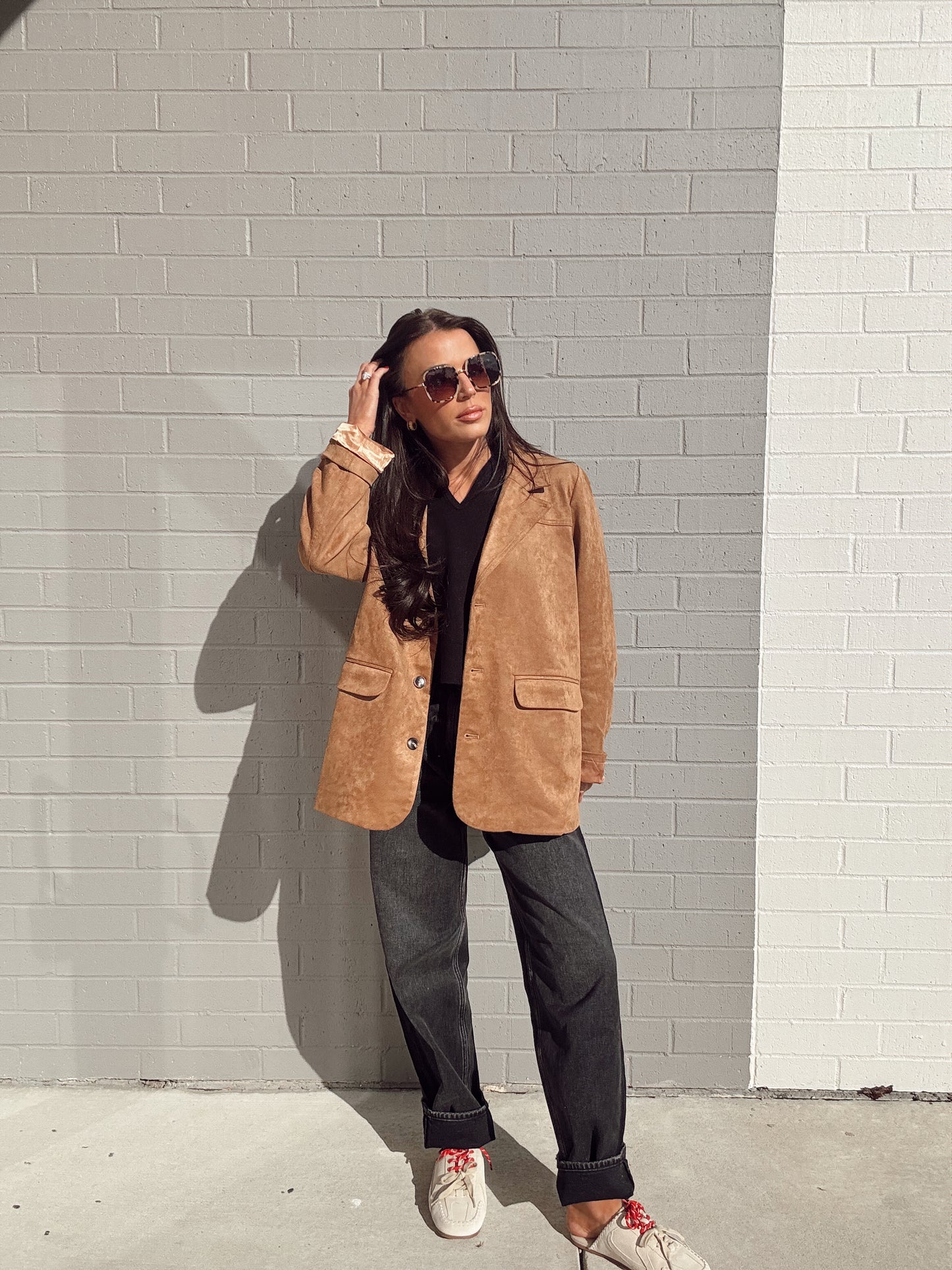 SUEDE OVERSIZED BLAZER