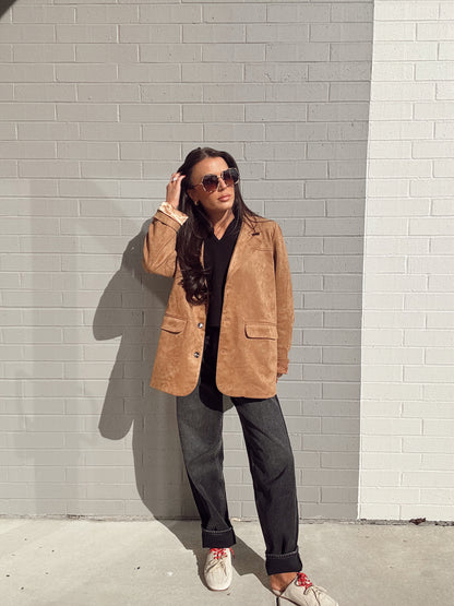 SUEDE OVERSIZED BLAZER