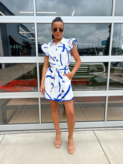 MAIA RUFFLE COLLARED DRESS
