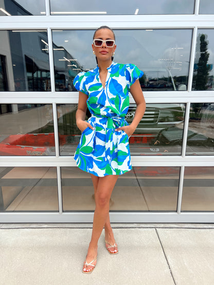 FLORAL SHIFT MINI DRESS