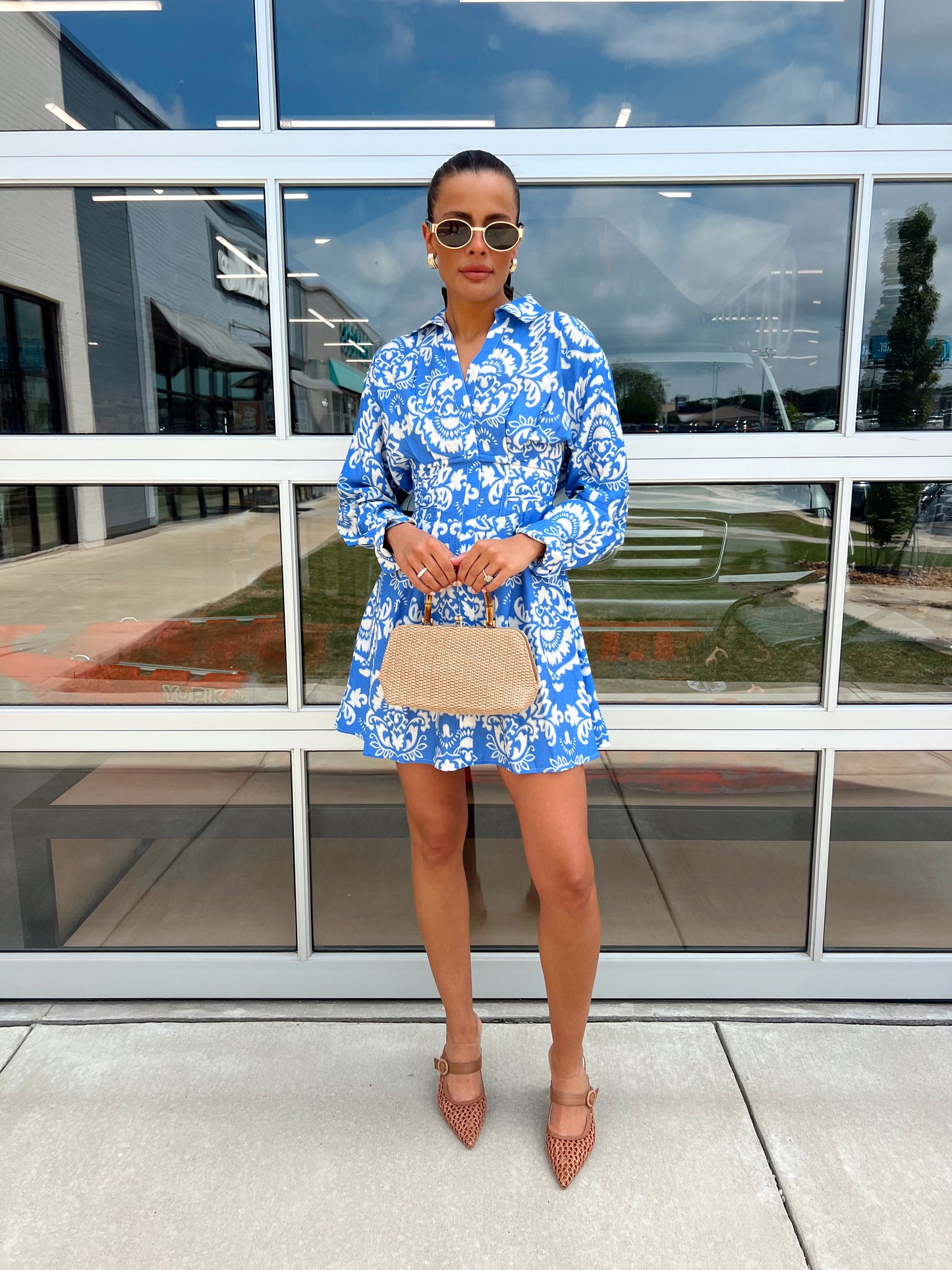 LONG SLEEVE PRINT DRESS