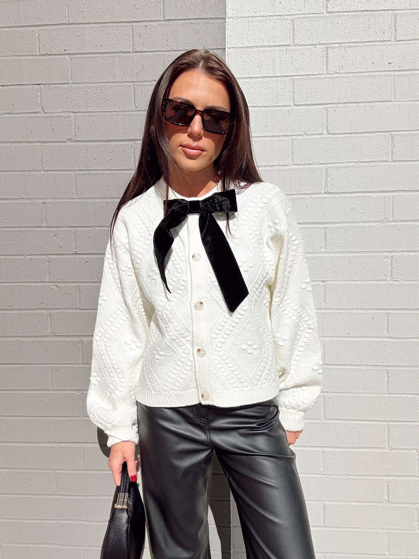 KITTY BOBBLE CONTRAST CARDI