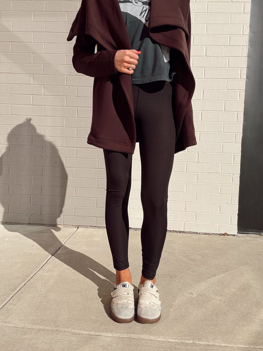 SPORTY RIBBED 78 LEGGINGS