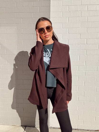 AIR ESSENTIALS OPEN WRAP CARDIGAN