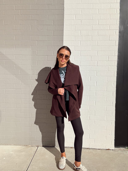 AIR ESSENTIALS OPEN WRAP CARDIGAN