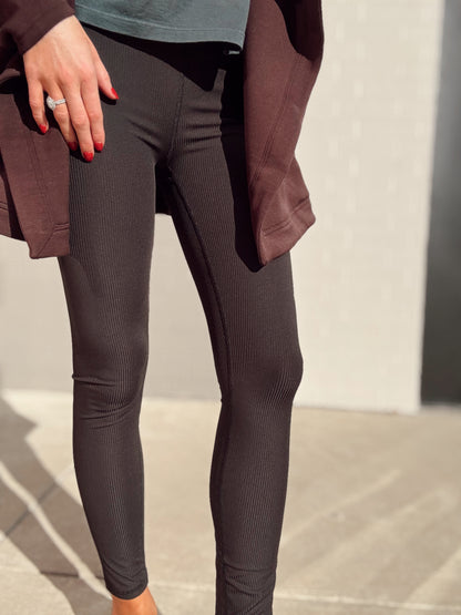SPORTY RIBBED 78 LEGGINGS
