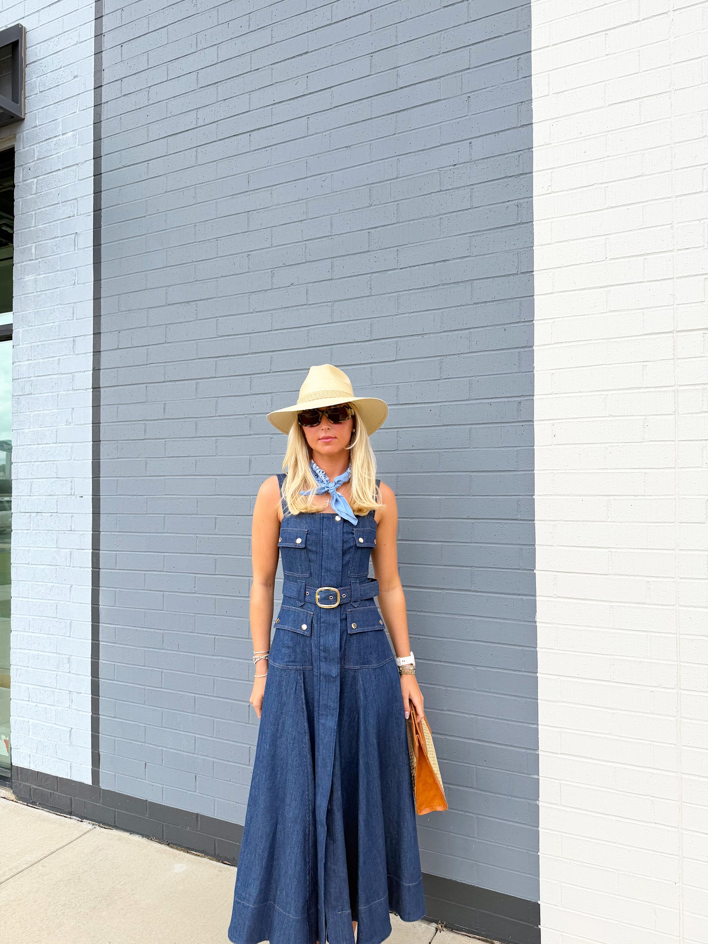 JENNA DENIM MIDI DRESS