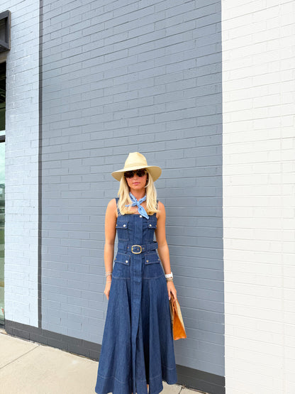 JENNA DENIM MIDI DRESS
