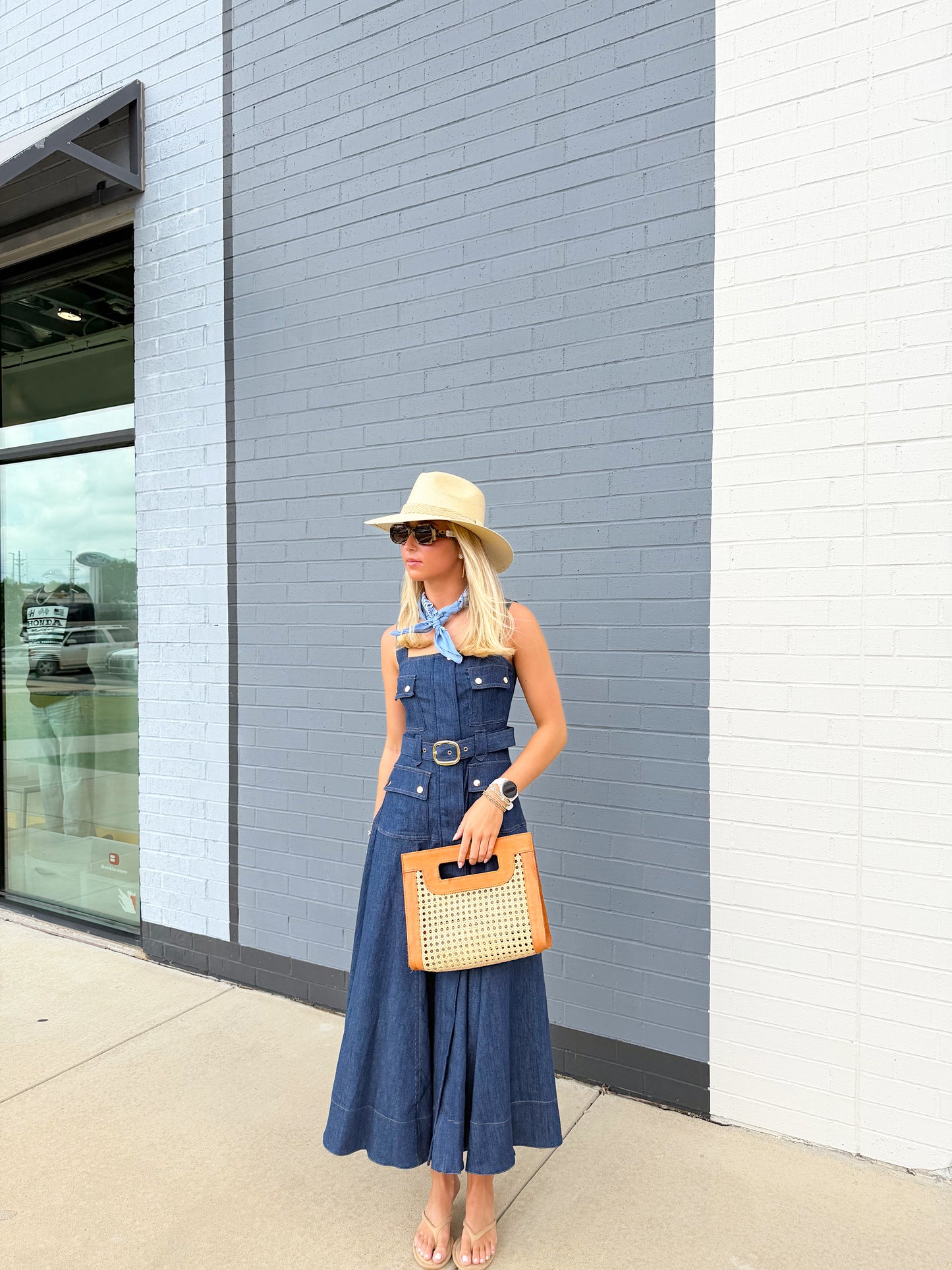 JENNA DENIM MIDI DRESS
