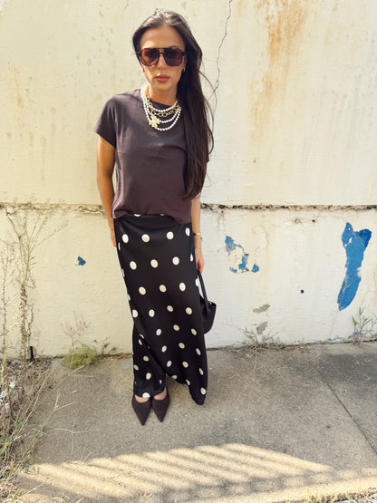 POLKA DOT SATIN MINI SKIRT