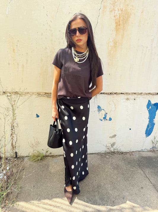 POLKA DOT SATIN MINI SKIRT