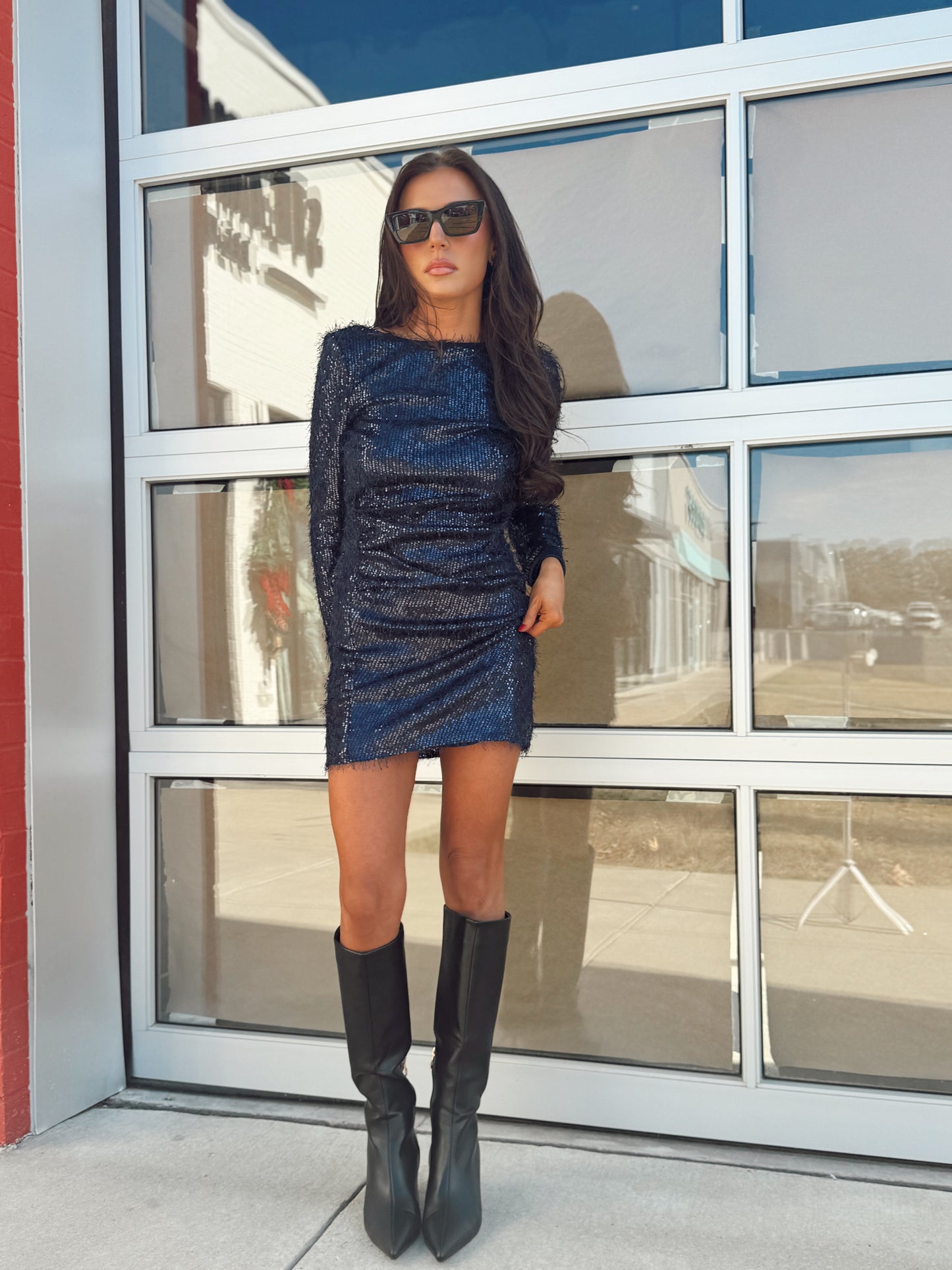 NAVY SPARKLE DRESS