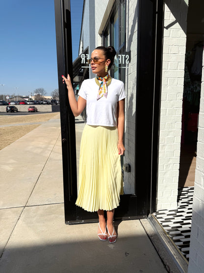 SUNBURST CREPE SKIRT