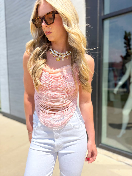 FRINGE DETAILS TRAP TOP
