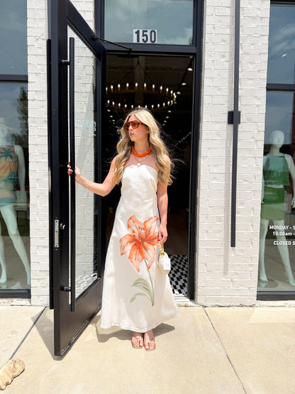STRAPLESS SALINE MAXI DRESS