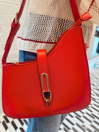 RED LOCK SHOULDER BAG