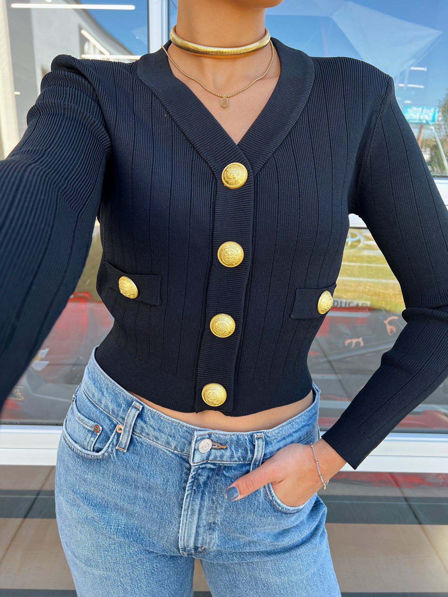 PARIS BUTTON CARDIGAN