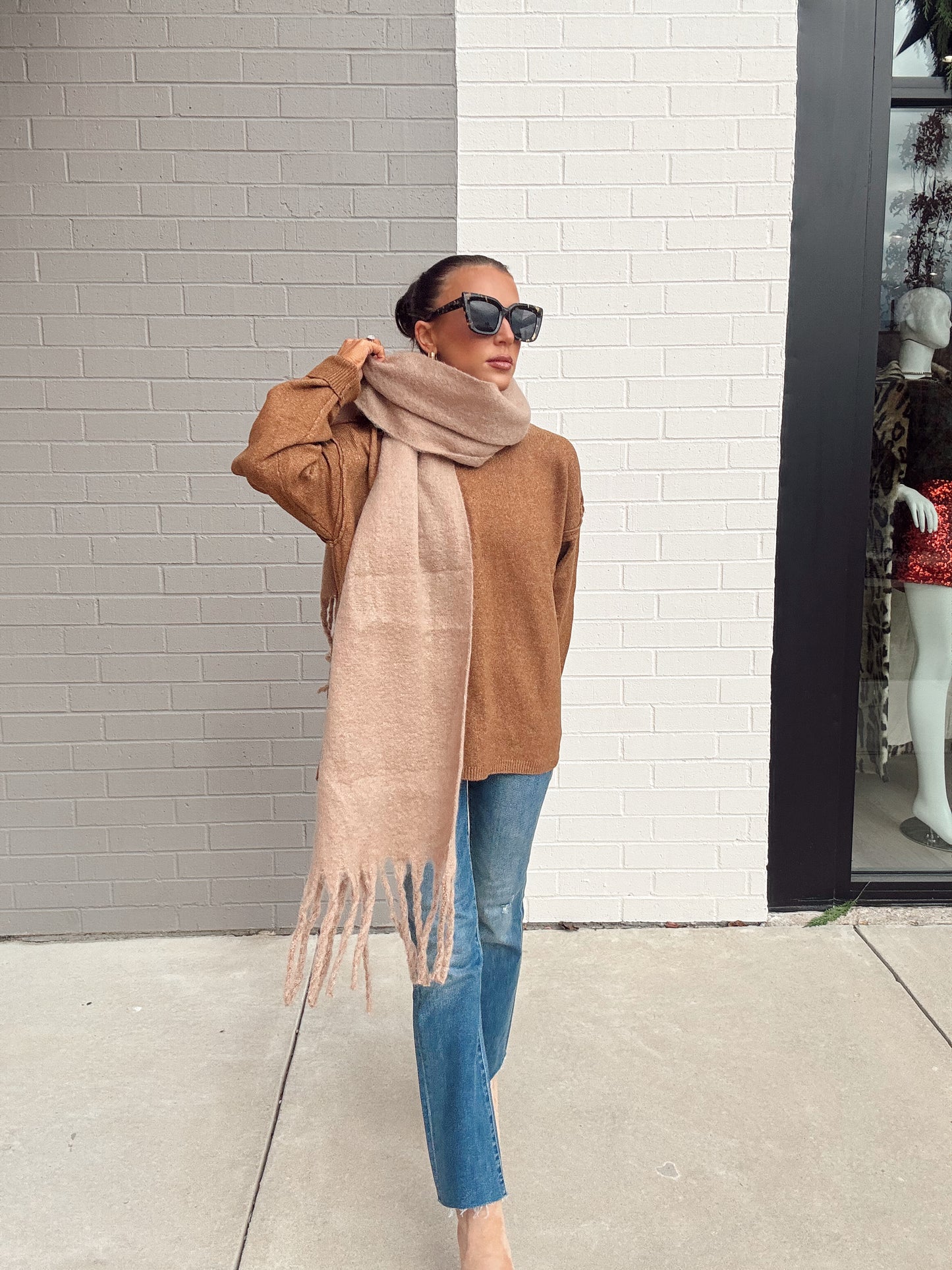 MOCK NECK LONG SLEEVE SWEATER