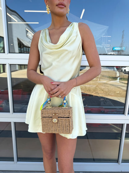 OONA SATIN ASYMMETRICAL MINI