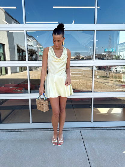 OONA SATIN ASYMMETRICAL MINI