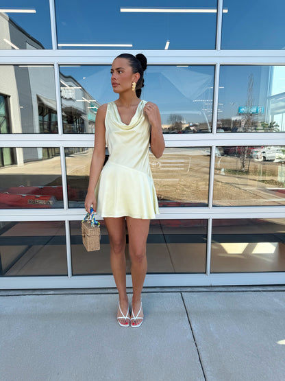 OONA SATIN ASYMMETRICAL MINI