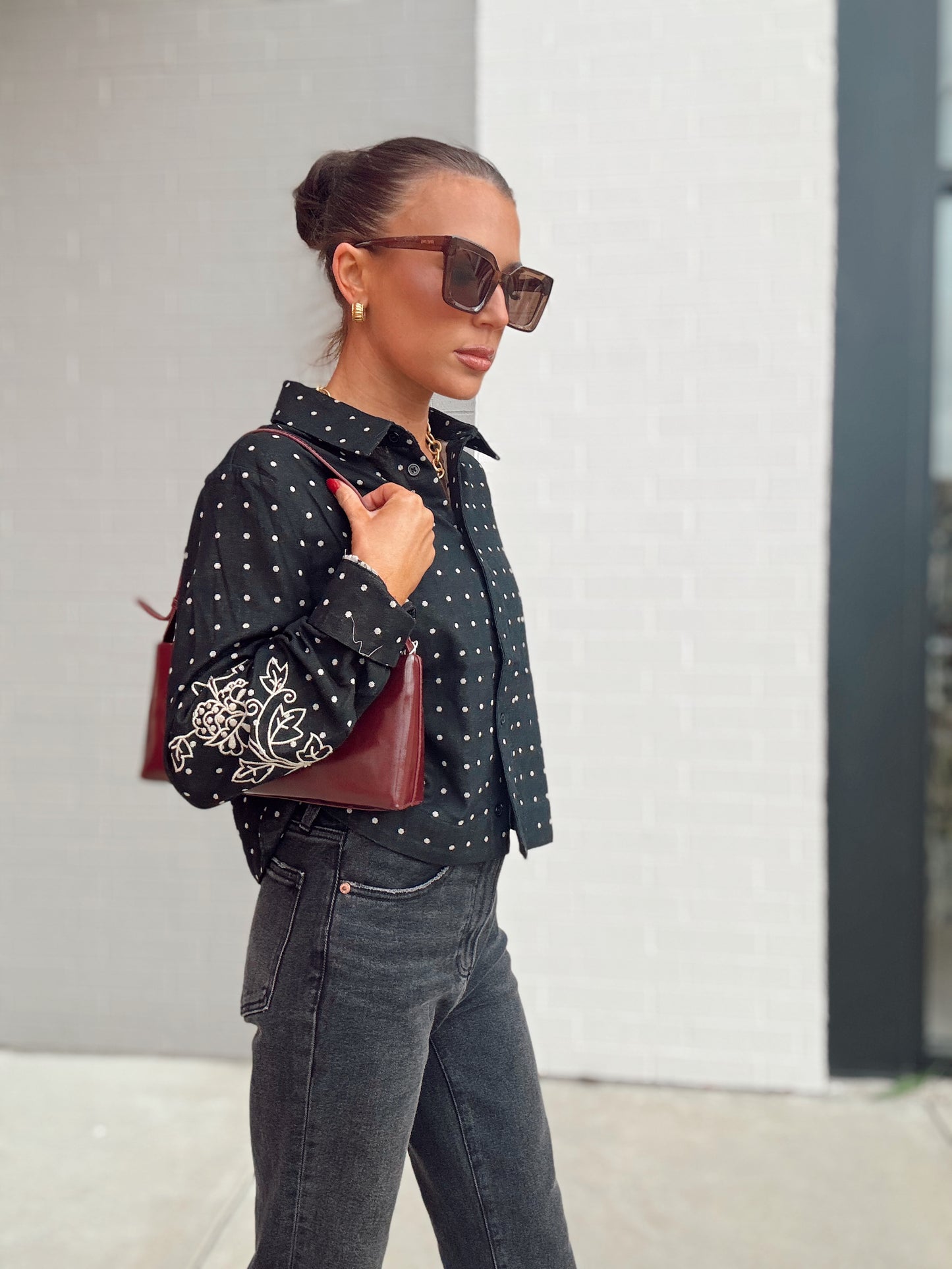 POLKA DOT FLORAL TOP