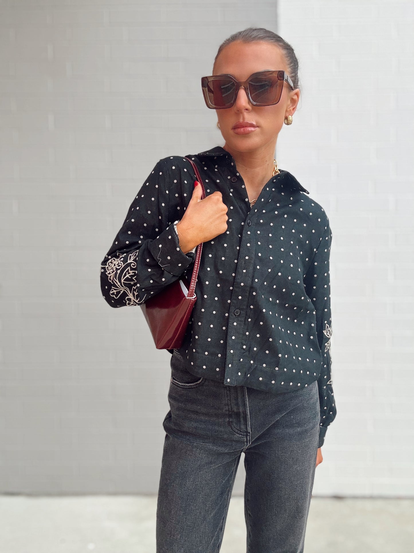 POLKA DOT FLORAL TOP