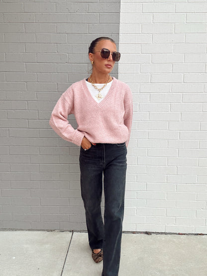 SIENNA FUZZY DOUBLE LAYER SWEATER