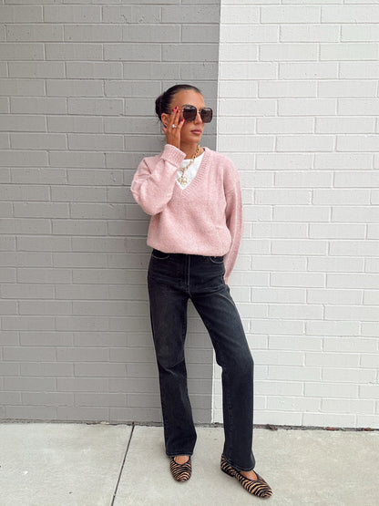 SIENNA FUZZY DOUBLE LAYER SWEATER